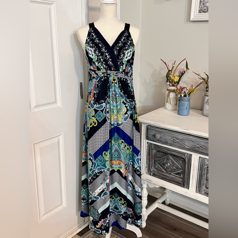 Metaphor Paisley Print Maxi Dress Petite L